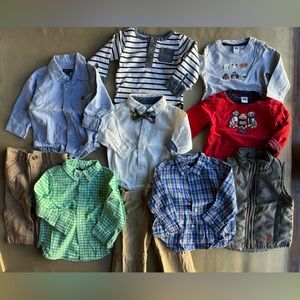 Large bundle of 6-12m baby boy clothes in VGUC/EUC.